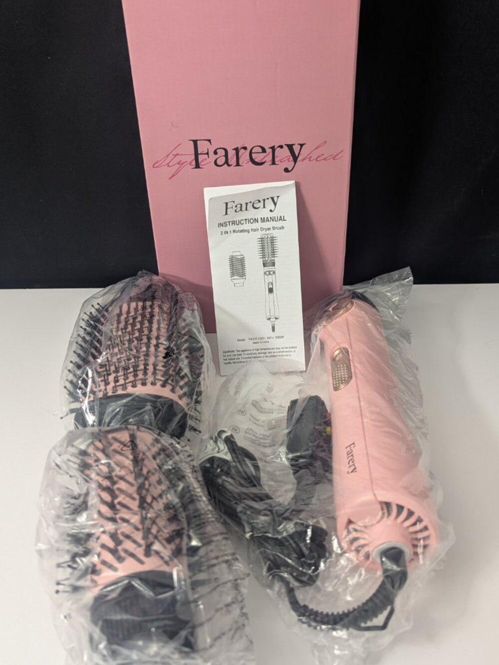Farery 2-in-1 Blow Dryer Brush Set for Frizz-Free Blowout, 2” & 3” Brush, 1000W